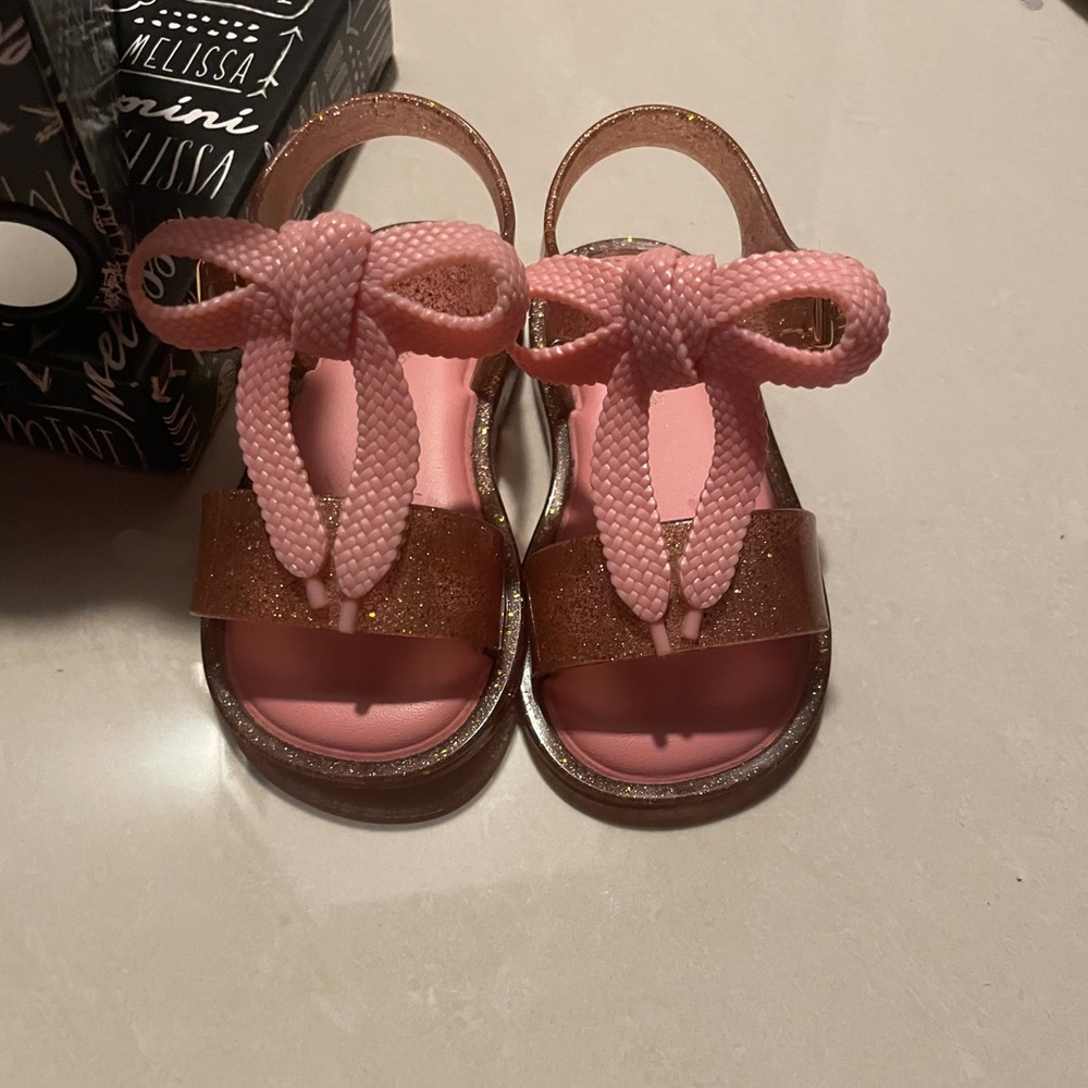 Pink mini melissa sandals